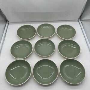 Set of 9 Harker Ivy Wreath Fruit Dessert Bowl Bowls Harkerware USA Green Cream